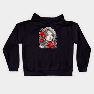 Woman and Roses Kids Hoodie